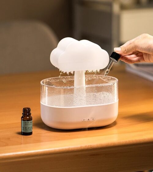 Humidificateur-_Son-de-Pluie__verser goutte huile essentielle
