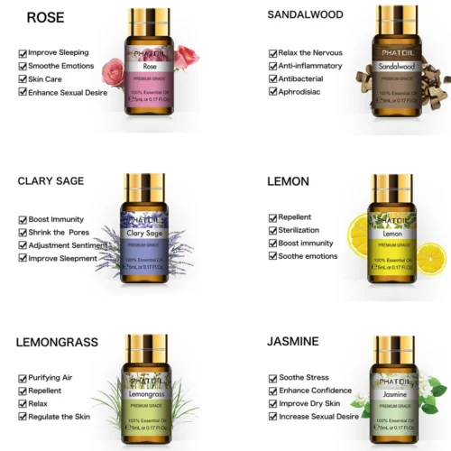 Ensemble d'Huiles Essentielles d'Aromathérapie 12 pcs
